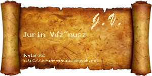 Jurin Vénusz névjegykártya
